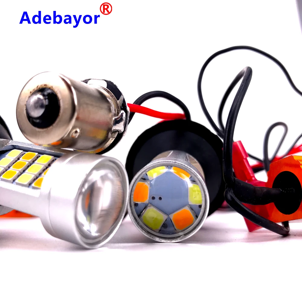 2 шт. BA15S 1156 T20 7440 42 SMD 2835 светодиодсветодиодный двухцветные автомобильные ДХО