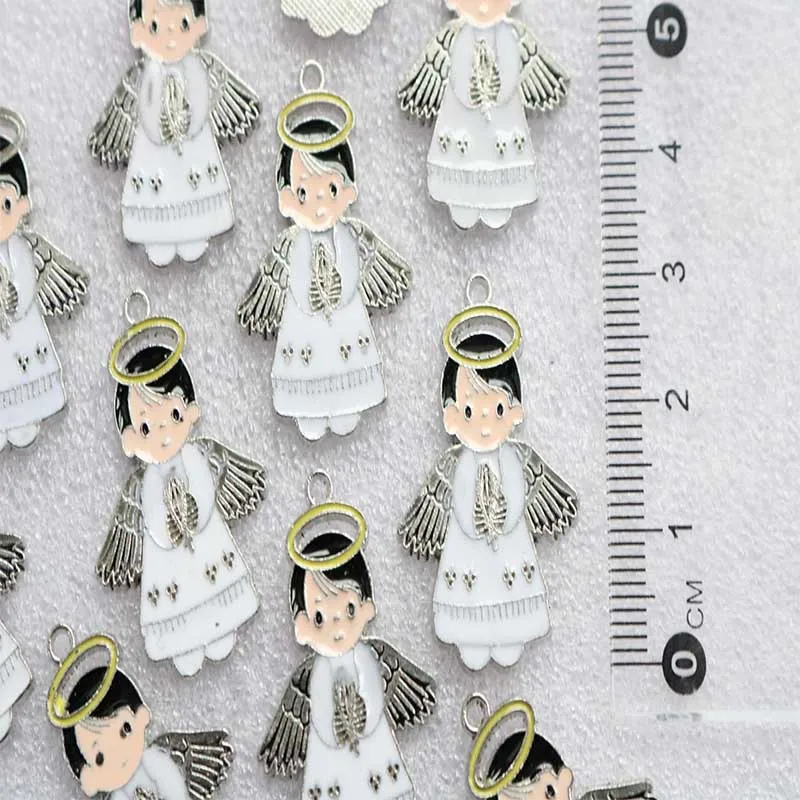 50 шт./милый католический мини медаль с мультяшным ангелом Гламурная модная