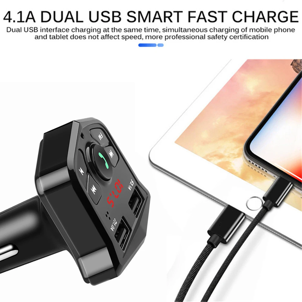 Автомобильный комплект KEBIDU Bluetooth 5 0 беспроводной fm-передатчик ЖК-дисплей mp3-плеер