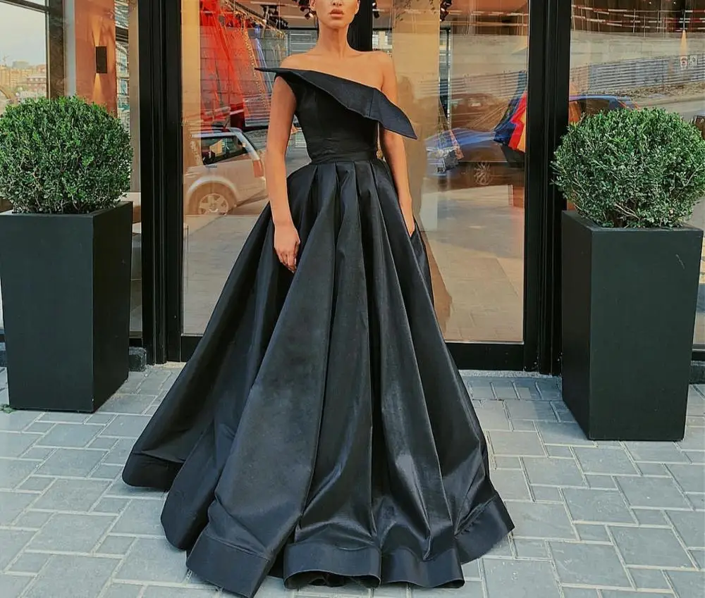 Vestidos De Gala, черные платья на выпускной,, простой сатин, платье на выпускной, Vestido Formatura, платье на выпускной, Robe De Soiree