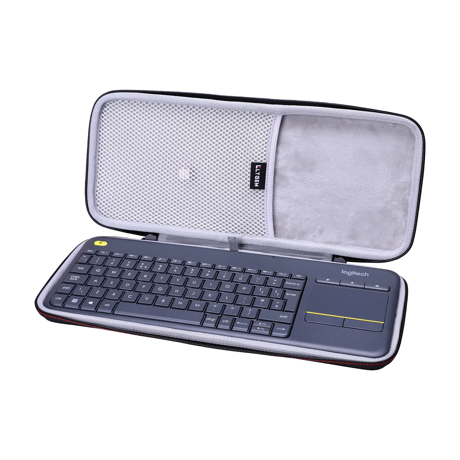 Чехол LTGEM жесткий черный из ЭВА для беспроводной клавиатуры гостиной Logitech K400 Plus с
