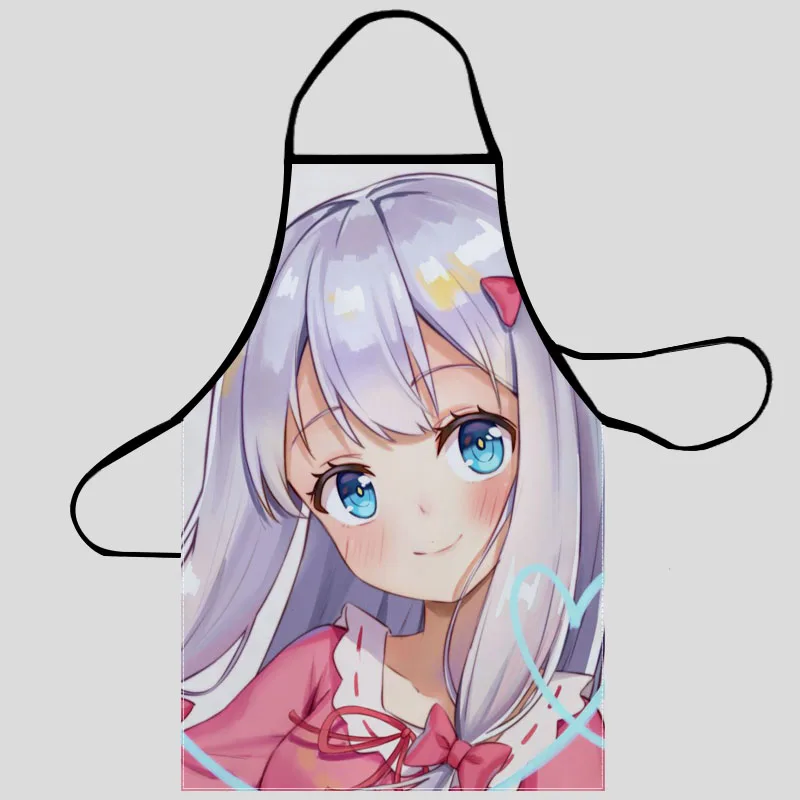 

Eromanga Sensei, Кухонные фартуки с принтом для женщин, ткань Оксфорд, чистящие передники, домашнее приготовление еды