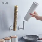 JO LIFE пластиковая настенная самоклеющаяся стойка для хранения кухонная подставка для кастрюли подставка рулон бумаги для ванной держатель