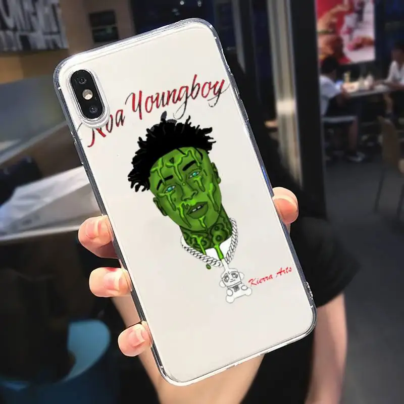 

Young Boy Rapper lucury Phone Case cover Transparent for iPhone 6 7 8 11 12 s mini pro X XS XR MAX Plus Anti-fall mobile cover