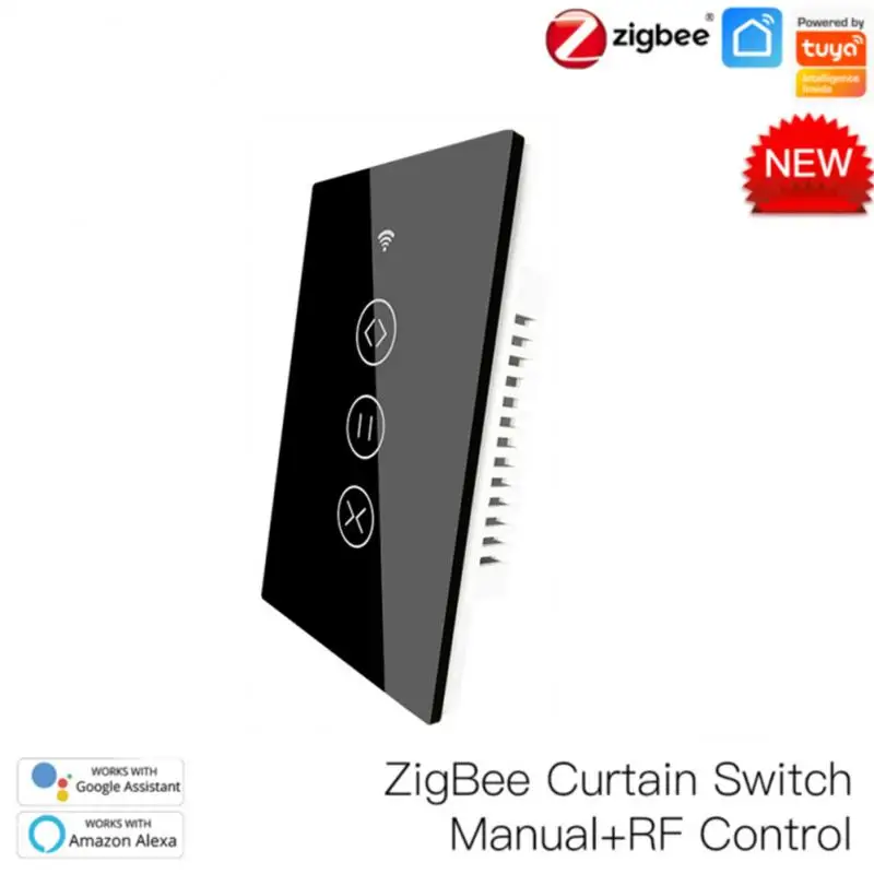 

Tuya Smart WiFi Curtain Blinds Switch For Wireless Control Relay Status Smart Home App Timer Voice Work With Google Home Alexa