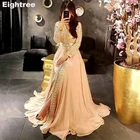 Марокканское платье-Кафтан Eight Tree, арабское вечернее платье из Дубая с кружевом и бисером, платье для особых случаев, мусульманское вечернее платье с длинным рукавом, 2021