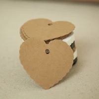 100pcs heart shaped kraft paper tags brown black white garment shoes bags hang tag product price label for clothing accessories