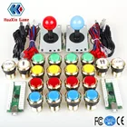 Комплект для аркадных игр сделай сам, запчасти, USB-кодировщик, джойстик для ПК + Позолоченные светодиодные лампы, кнопки для Mame KOF Raspberry Pi 2 3