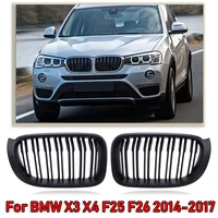 kidney front bumper grille racing air inlet grill dual slat fit for bmw x3 x4 f25 f26 2014 2017 car accessories replacement part