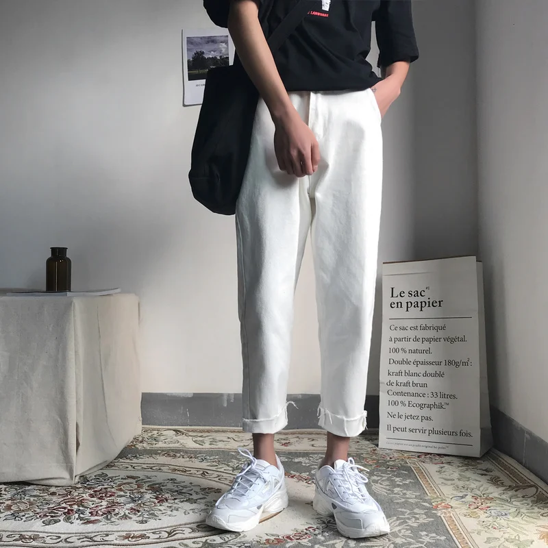 Liketkit мужские джинсовые штаны-шаровары 2019 новые осенние однотонные повседневные