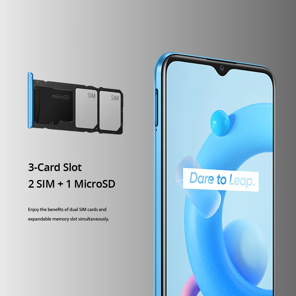 Realme C11 mundial de 2021 2GB RAM 32GB ROM 6,5 "HD + 8MP c&aacute;mara de IA 5000mAh bater&iacute;a de larga duraci&oacute;n NFC-4