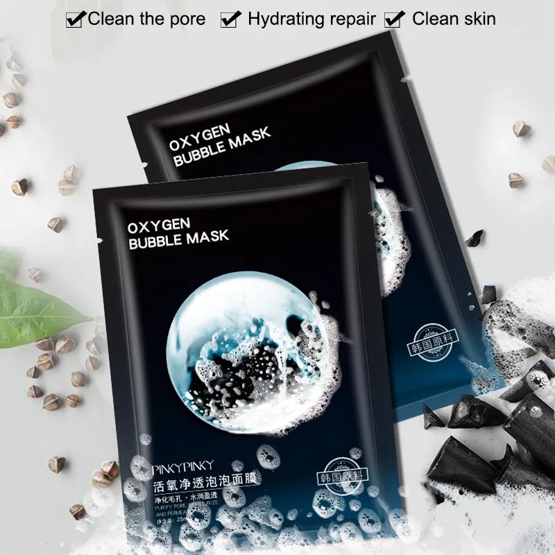 Бамбуковая черная маска с древесным углем пузырьковая увлажняющая сужающая поры