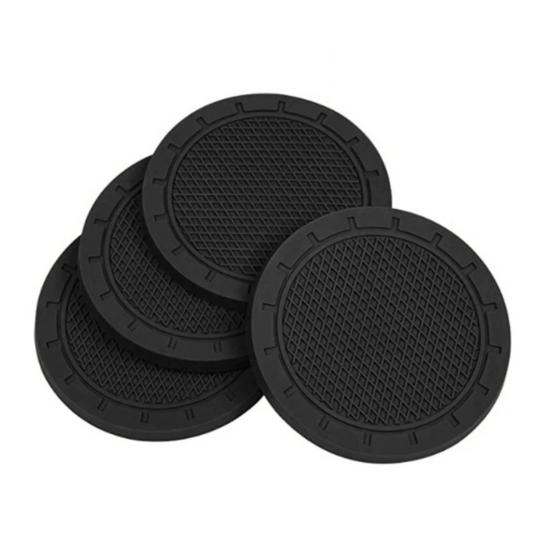 

G99F 4 Pcs Car PVC Cup Holder Insert Coaster Interior Accessories Shock-proof