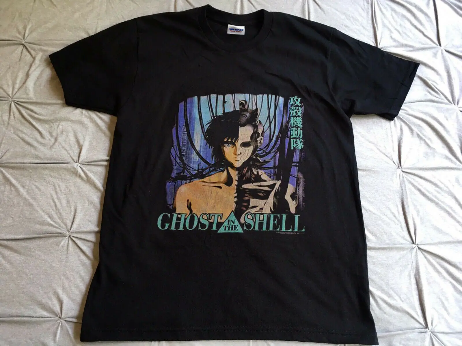 

Men T-Shirt Ghost In The Shell T Shirt Men Black Anime Comic Japan Manga 90'S Reprint