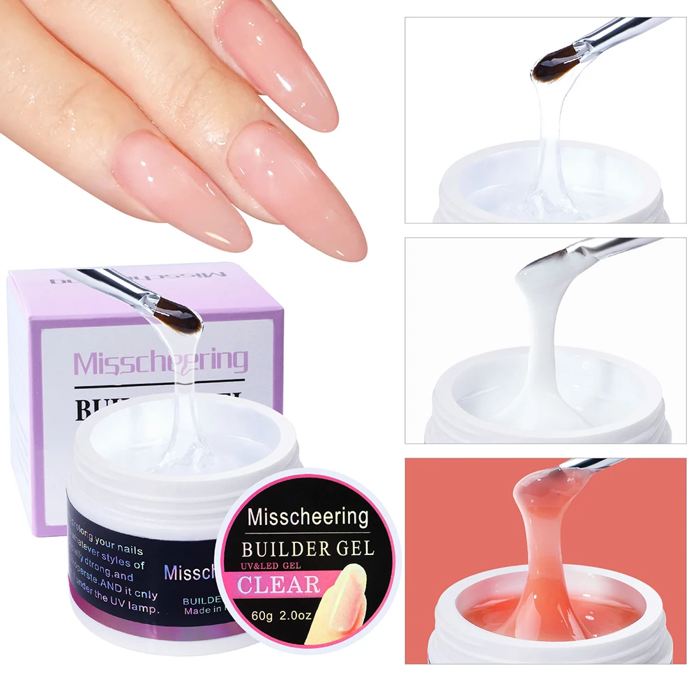 

Builder Gel for Nails Fast Drying Strengthen Nail Extension Gel Long Lasting Nail Builder Manicure Nail Art Set 3 Colors