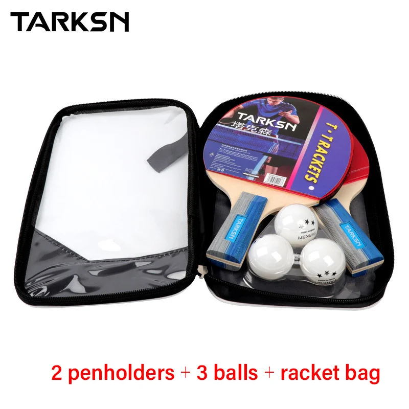 

Table Tennis star Set 2 Pcs Racket With Bag 3 Balls Ping Pong Paddle Racket for Beginner and Advanced Players Long Short Handle