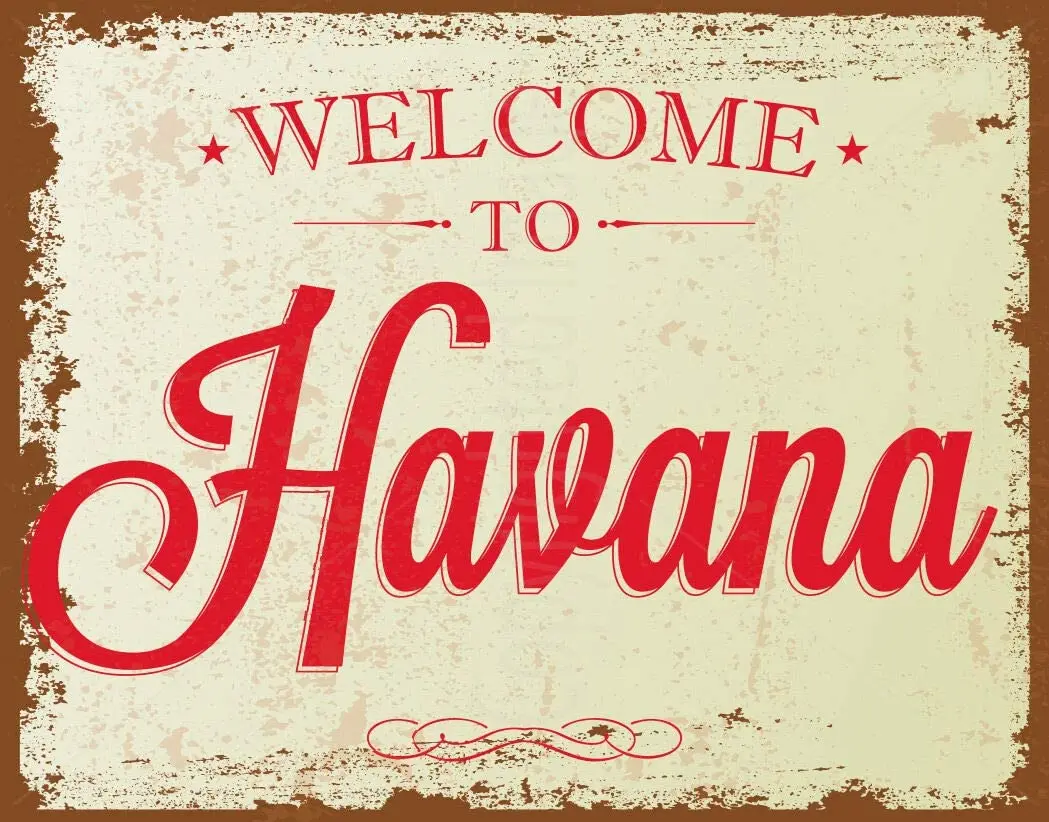 Супер прочный Добро пожаловать в Гавана оловянные знаки фотообои для бара кафе