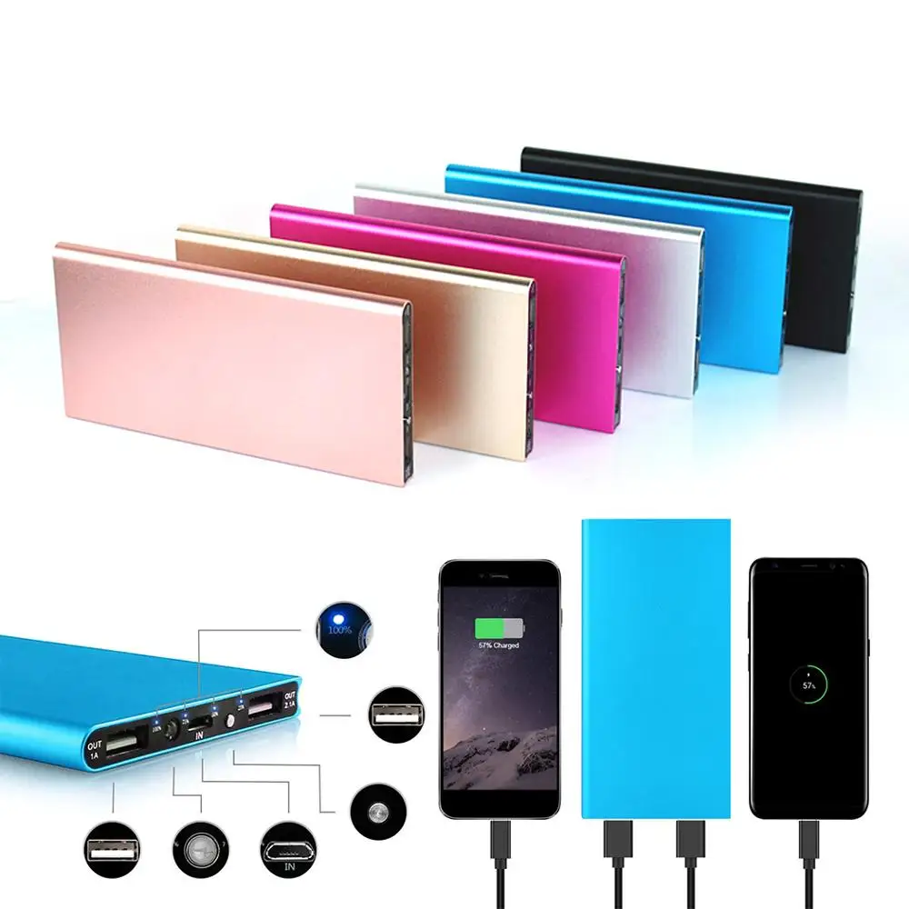 20000 мАч ультра тонкий внешний аккумулятор портативный двойной usb порт полимерный