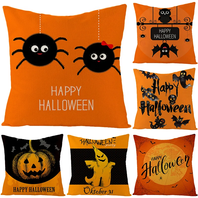 

Liviorap 45x45cm Pumpkin Skeleton Cushion Cover Halloween Decoration Supplies Scary Horror Party Pumpkin Witch Ghost Decorative