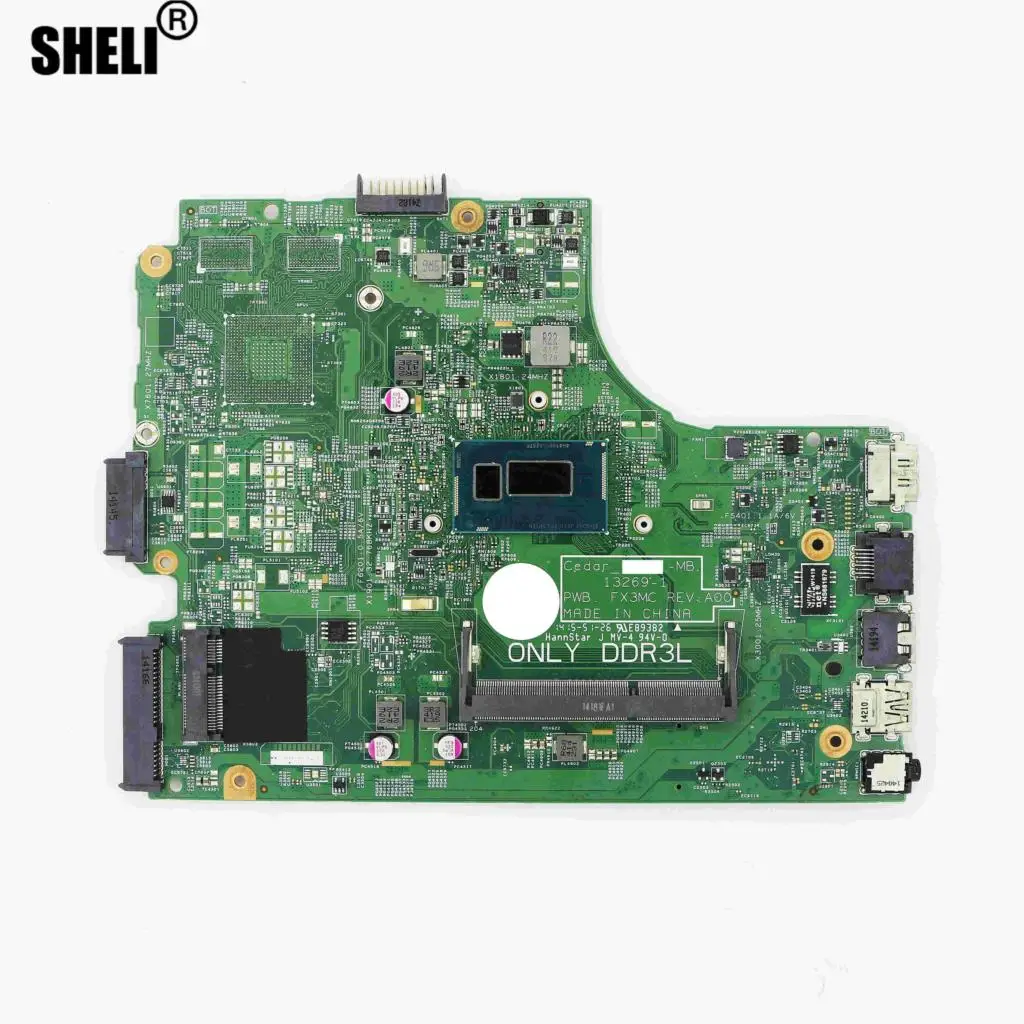 

0XDMH - Genuine Working Laptop UMA DDR3L Motherboard 13269-1 FX3MC w/ i3-4030U CPU for Dell Inspiron 17-5748 / 15-3542 / 14-3442