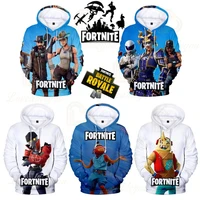 fortnite battle men and women sweatshirt victory cartoon tops baby clothes 8 to 19 years kids game hero 3d boys girls hoodie