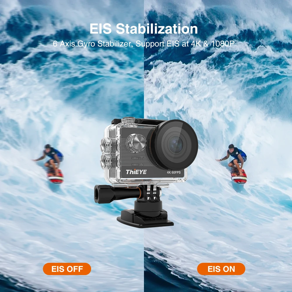 Hieye T5 Pro Ultra HD 4K 60fps сенсорный экран WiFi Экшн камера с дистанционным управлением 60 м