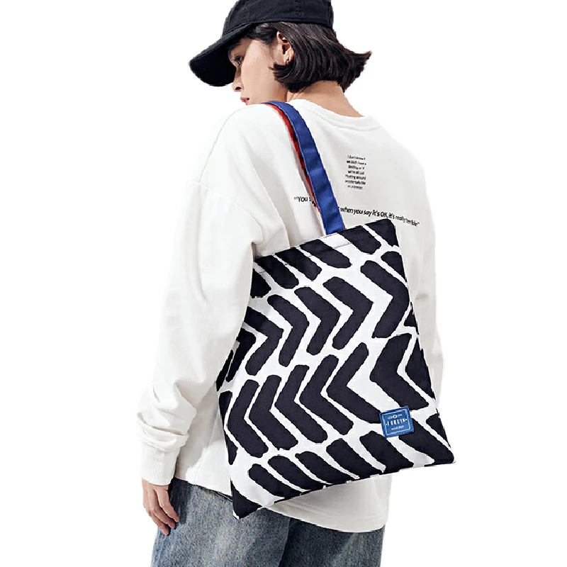 

FREEIN Wheel Printing Handbag Unisex Designer Canvas Cool Play Punk Large Capacity Soft Shopping Bag Work Spring Summer Style