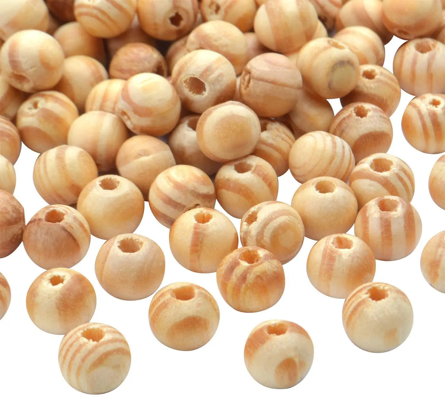 

300pcs 8mm Natural Round Wood Beads Unfinished Wooden Spacer Bead Loose Spacer Charm Beads for DIY Craft Jewelry Making,3mm Hole