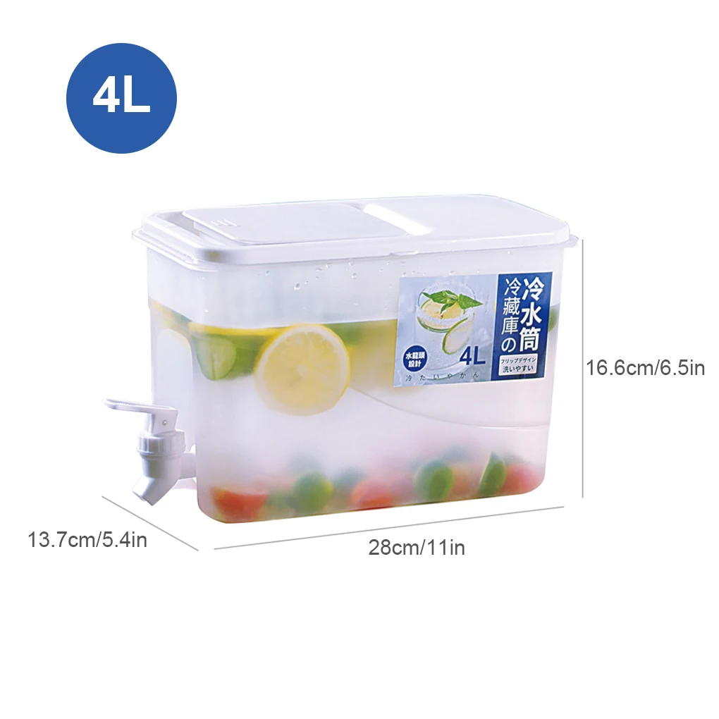 

3.5L Cold Kettle with Faucet Refrigerator Fruit Teapot Summer Household Lemonade Bottle Large Capacity Ice Water Cool Bucket