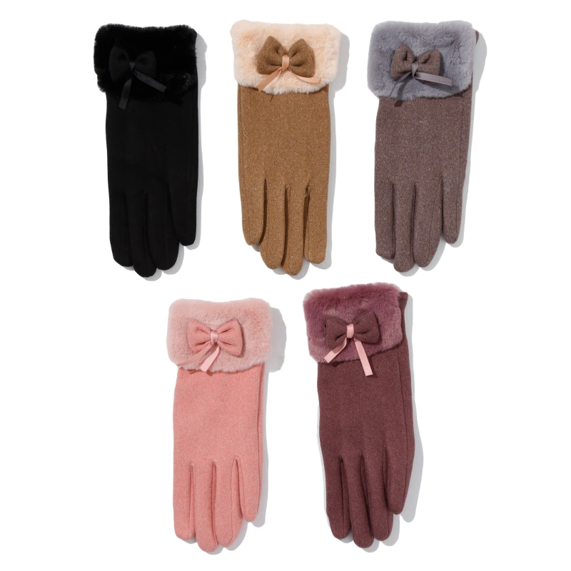 

Winter Women Outdoor Gloves Ladies Plush Bunny Stretch Thickening Warm Gloves Touch Screen Cute Hair Mouth Outdoor Gloves