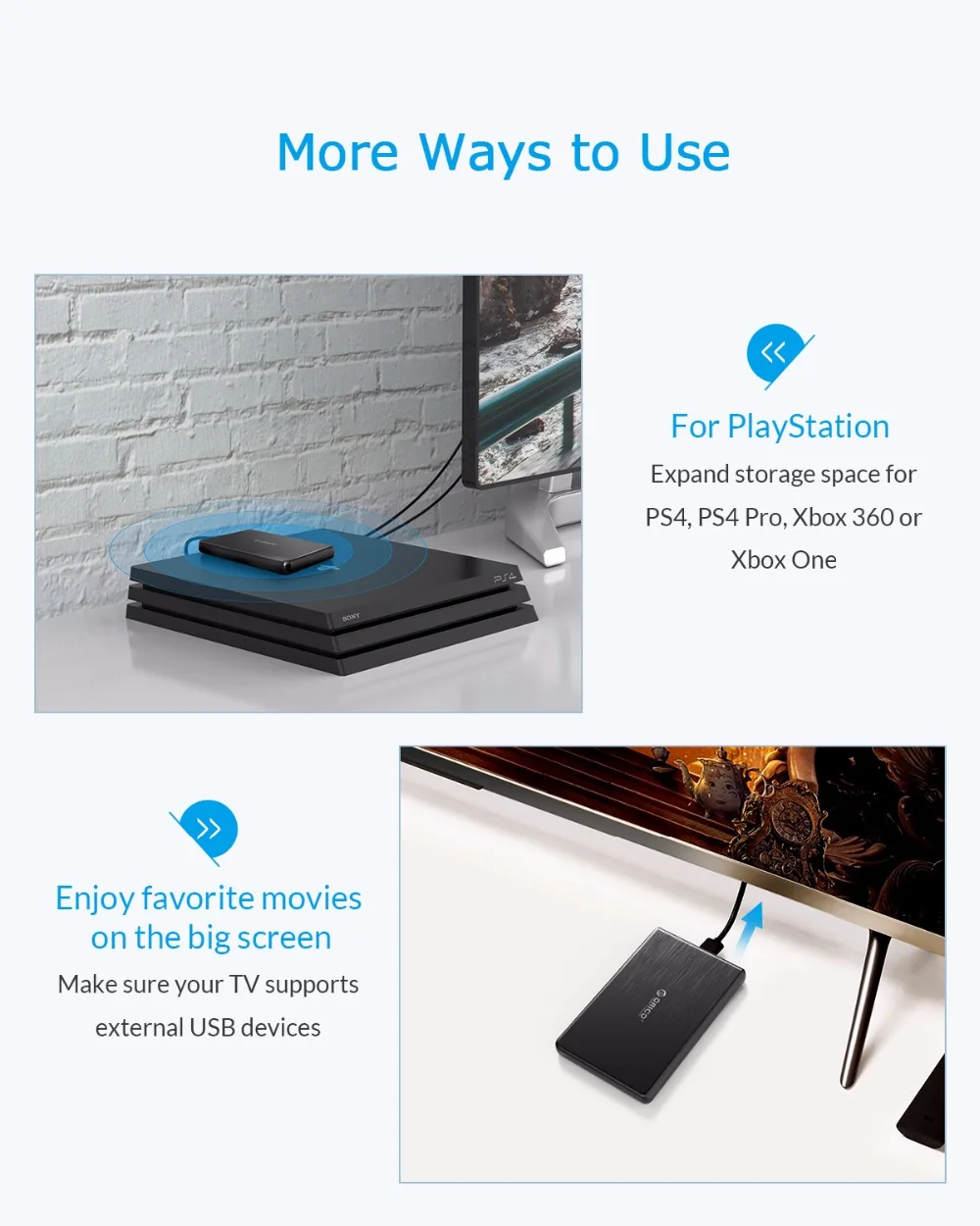 Чехол ORICO HDD 2,5 SATA для USB 3,0, корпус для жесткого диска SSD, коробка для жесткого диска, Тип C 3,1, чехол с поддержкой UASP HD, внешний жесткий диск