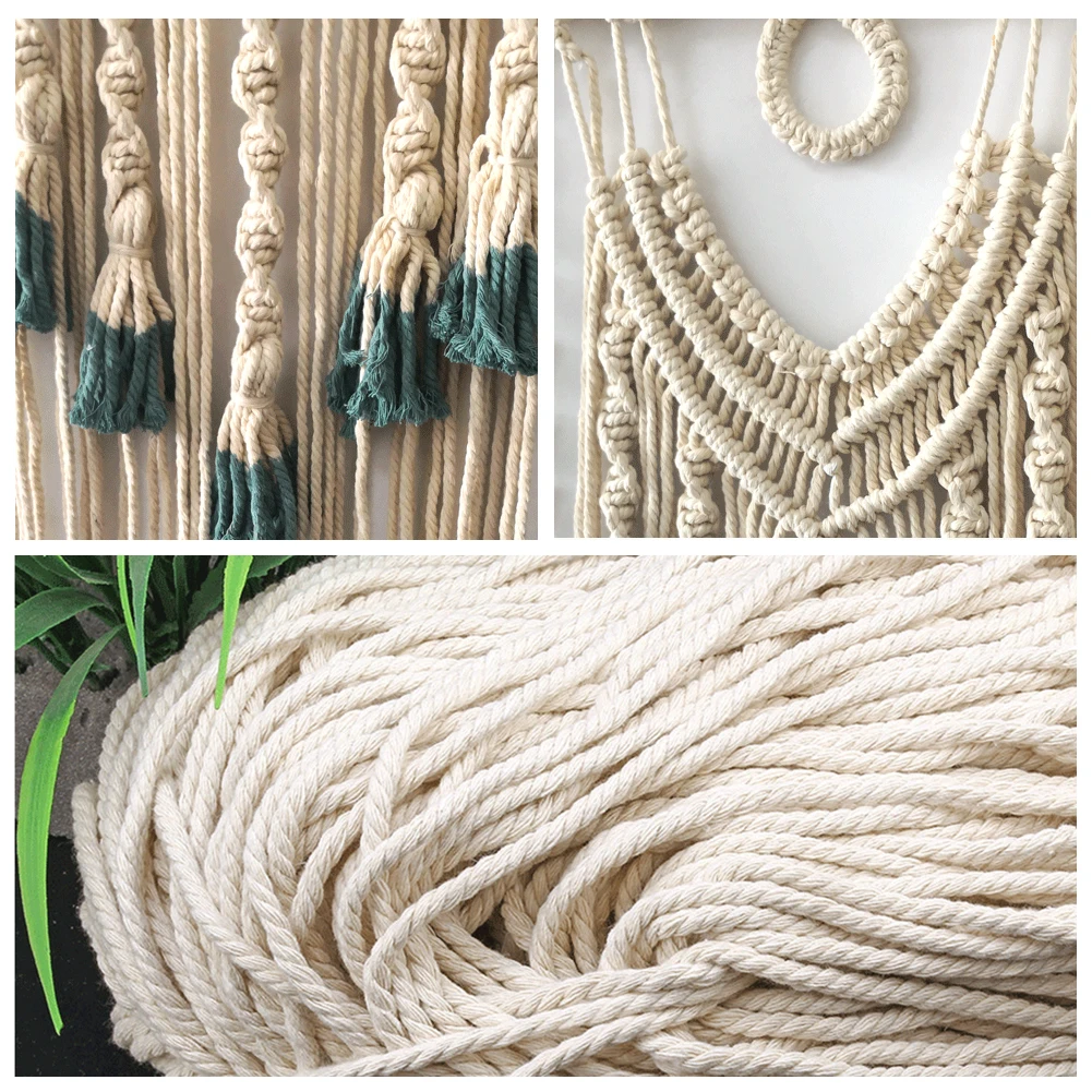 Стене висит зеленые и бежевые Тканый гобелен Boho Chic Ленточки кулон Wall Art Спальня