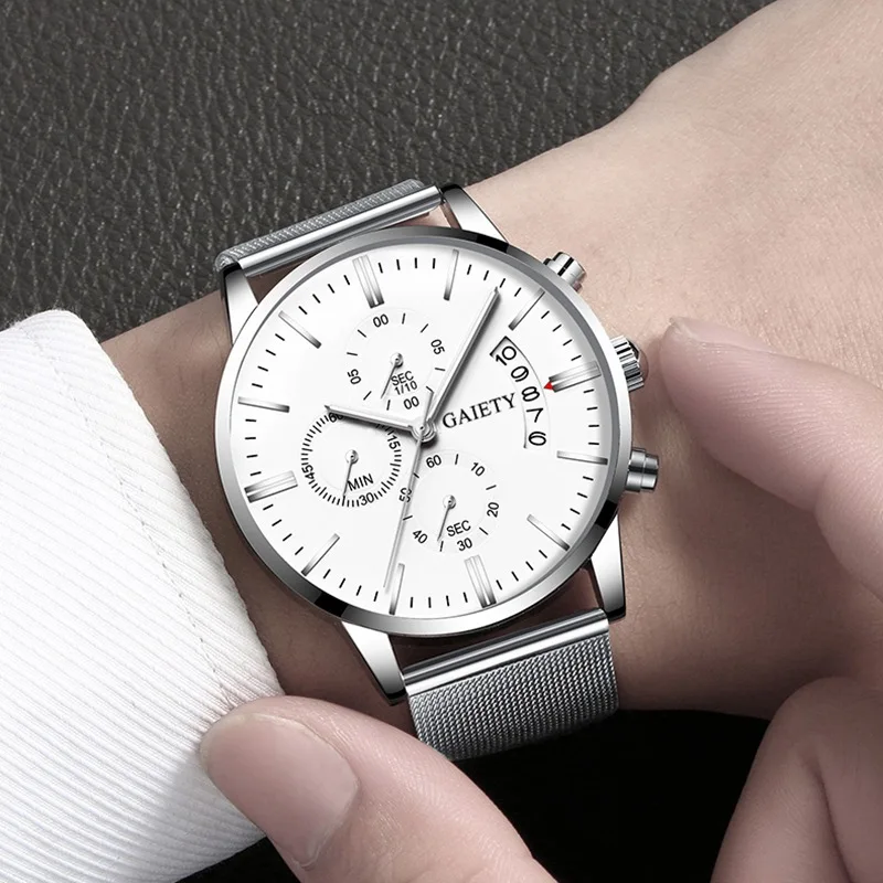 Silver Gaiety мужские часы лучший бренд класса люкс кварцевые мужские модные военные водонепроницаемые спортивные часы с хронографом Saat Relogio Masculino - Цвет: Silver