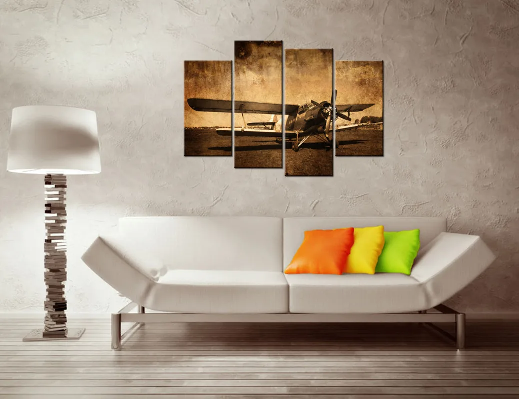 

Canvas Prints Vintage Aircraft Art Old Plane Picture Wall Decor Paintings Retro Military Aviation Airplane Fighter Poster