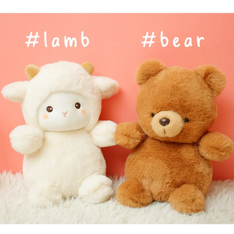

Fluffy Hair Super soft Elephant Lamb Cuddly Plushies Doll Stuffed Animals Long Plush Brown Bear Chick Baby Appease Doll toys Kid