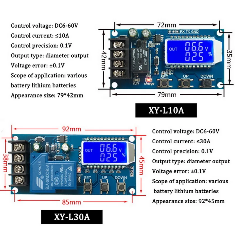 Junejour XY-L30A 6-60 в модуль управления зарядкой батареи плата защиты полный
