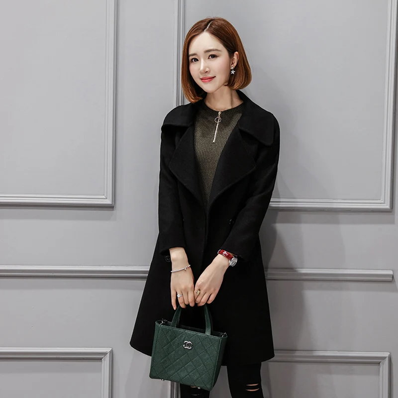 2020 зимнее пальто из 100% шерсти Женская длинная куртка женские двухсторонние