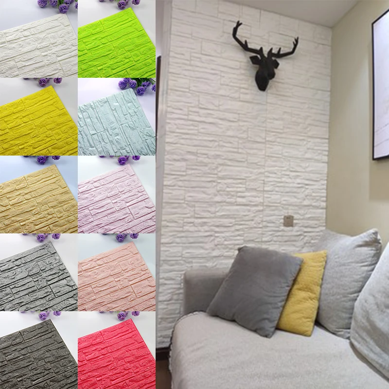 10 шт. DIY 3D кирпич из вспененного полиэтилена панели обоев номер Наклейка