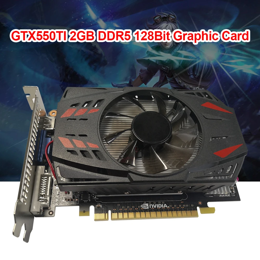 PCIE GTX550TI 2GB DDR5 128BIT Gaming Graphics Card with Cooling Fan Video PCI-Express2.0 HDMI Computer Accessories | Компьютеры и офис