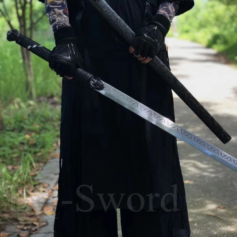 

Black Dragon Swords Real Sharp Battle Ready Full Tang 46inch Broadsword Samurai Katana Knives and Swords Weapon Ornaments Craft