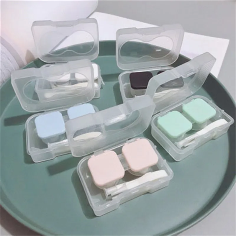 

1pc contact lens L+R cases Storage Holder Soaking Container Travel Accessaries