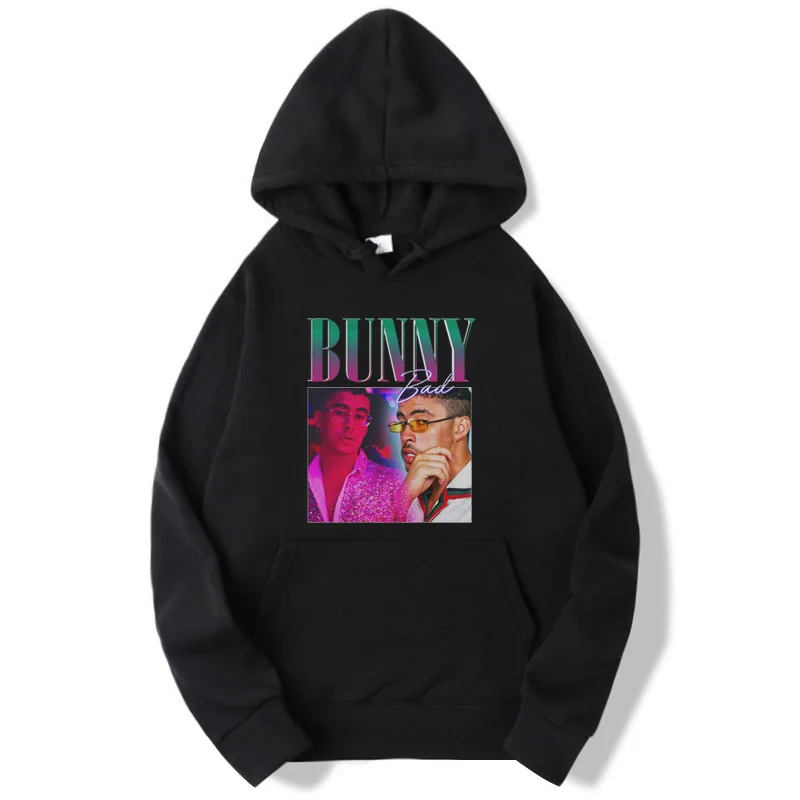 

Bad Bunny Vintage Unisex Hoodies Men Fashion Hip Hop Streetwear Pullovers Autumn Winter Sweetshirts Sudaderas Con Capucha