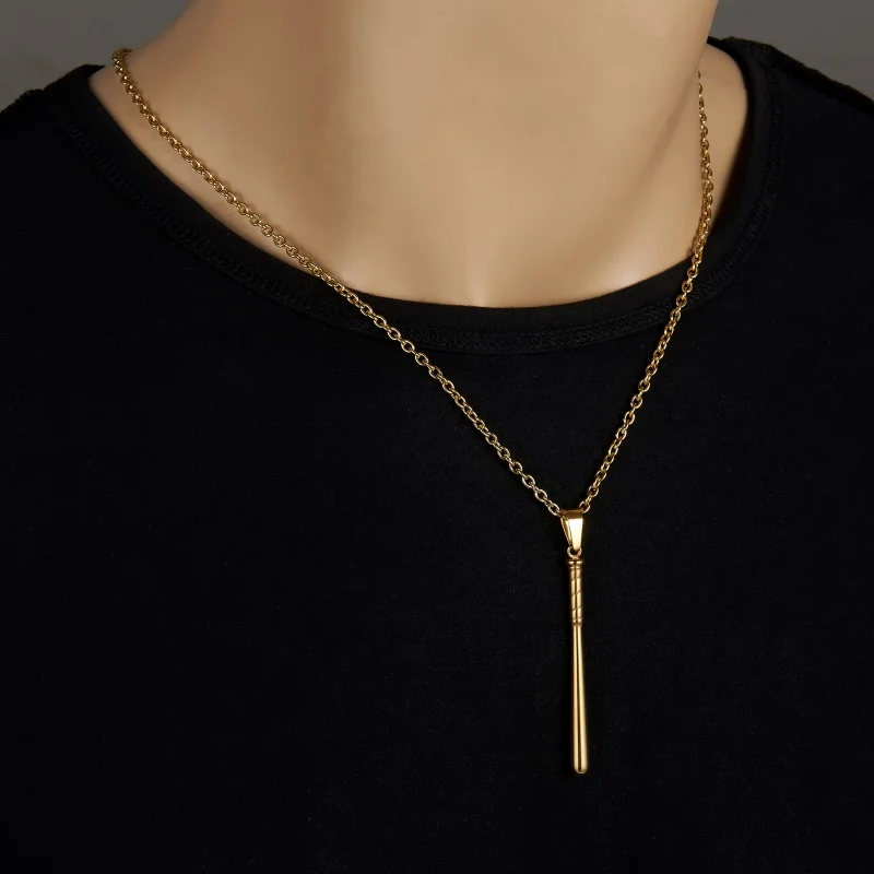 WAWFROK 2019 Sports Baseball Bat Pendant &amp Necklaces Men 316L Stainless Steel Charm Softball Pendants Chain Necklace | Украшения и