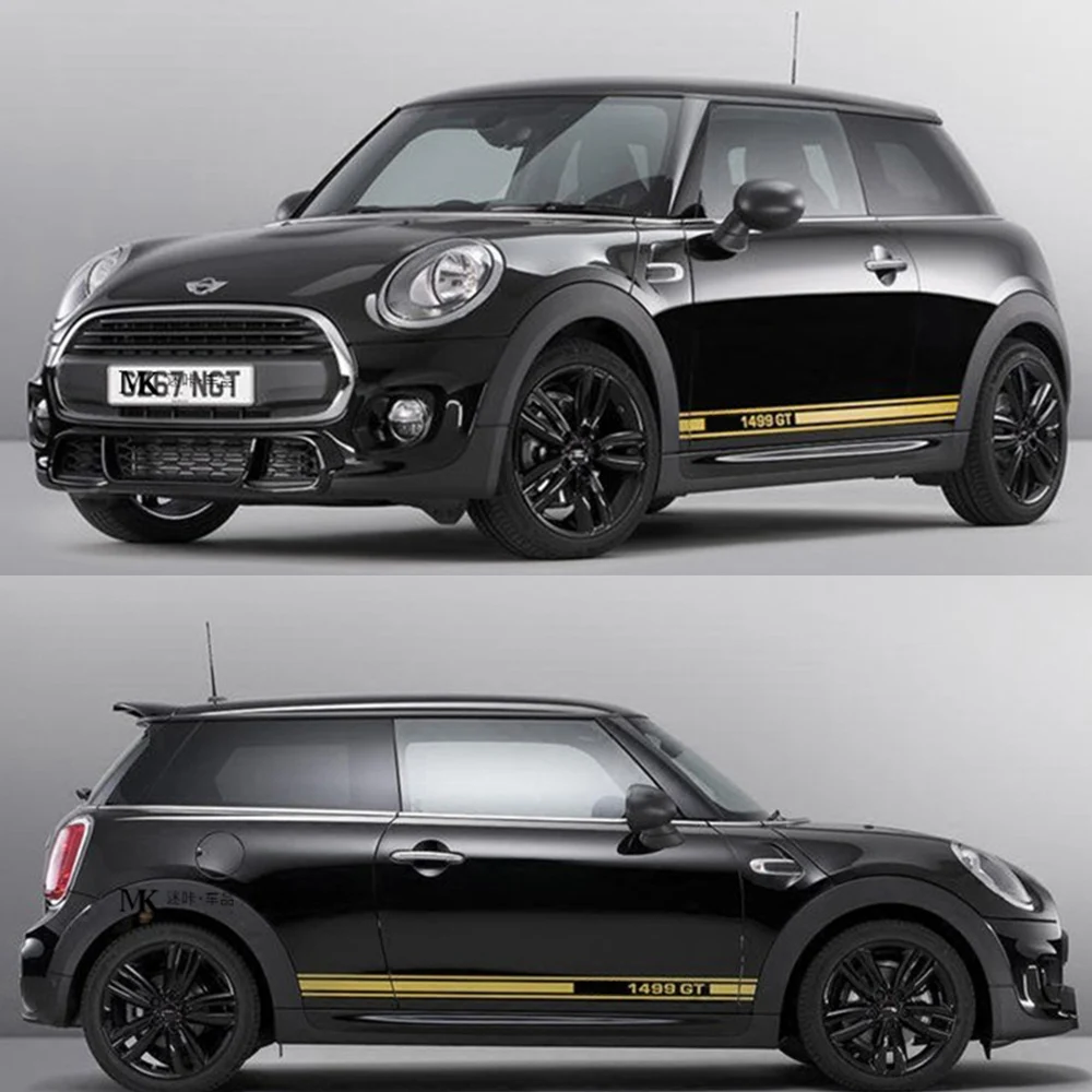 1 пара наклеек на боковую юбку кузова автомобиля наклейки талию для MINI Cooper One d JCW
