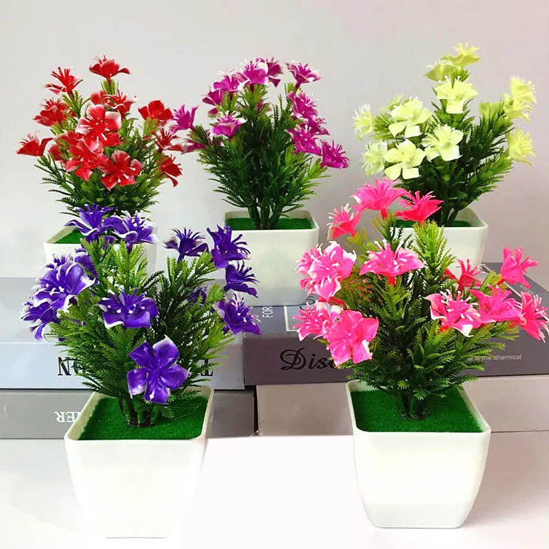 Имитация в горшках поддельный цветок маленький вишневый бонсай набор имитация