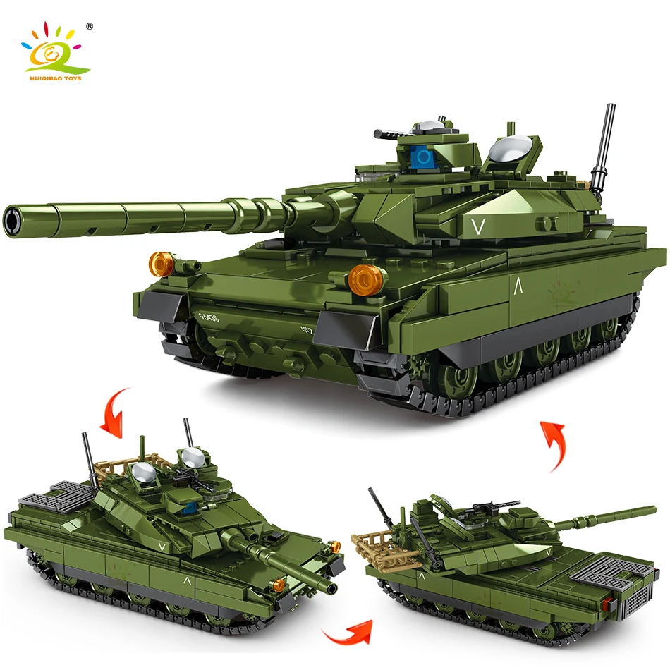 HUIQIBAO военный армейский AMX-56 главный боевой танк строительные блоки WW2 городской