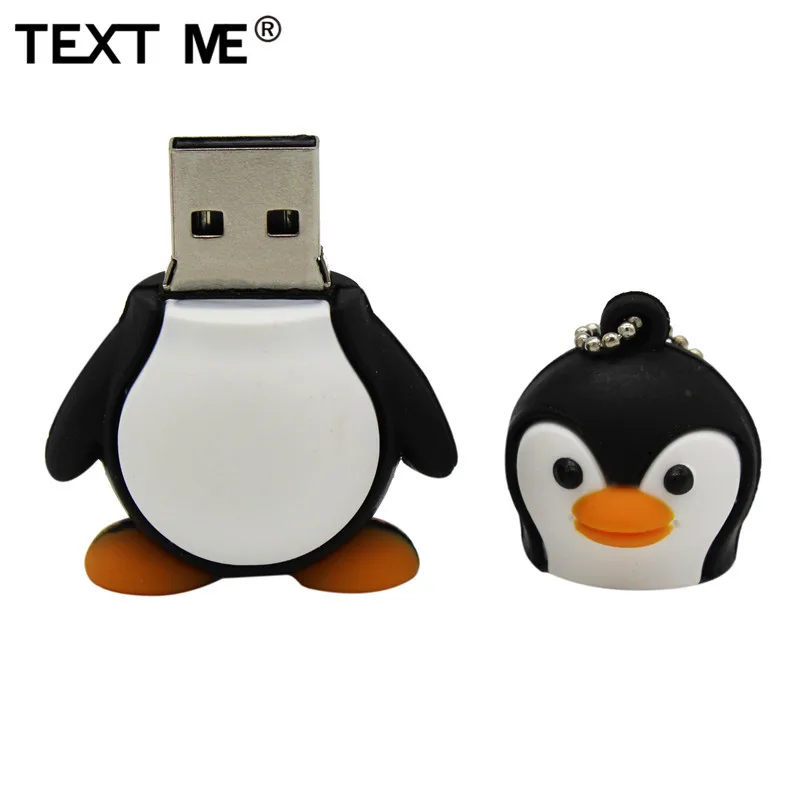 TEXT ME cartoon cute penguin model usb2.0 4GB 8GB 16GB 32GB 64GB pen drive USB Flash Drive creative usb Stick Pendrive