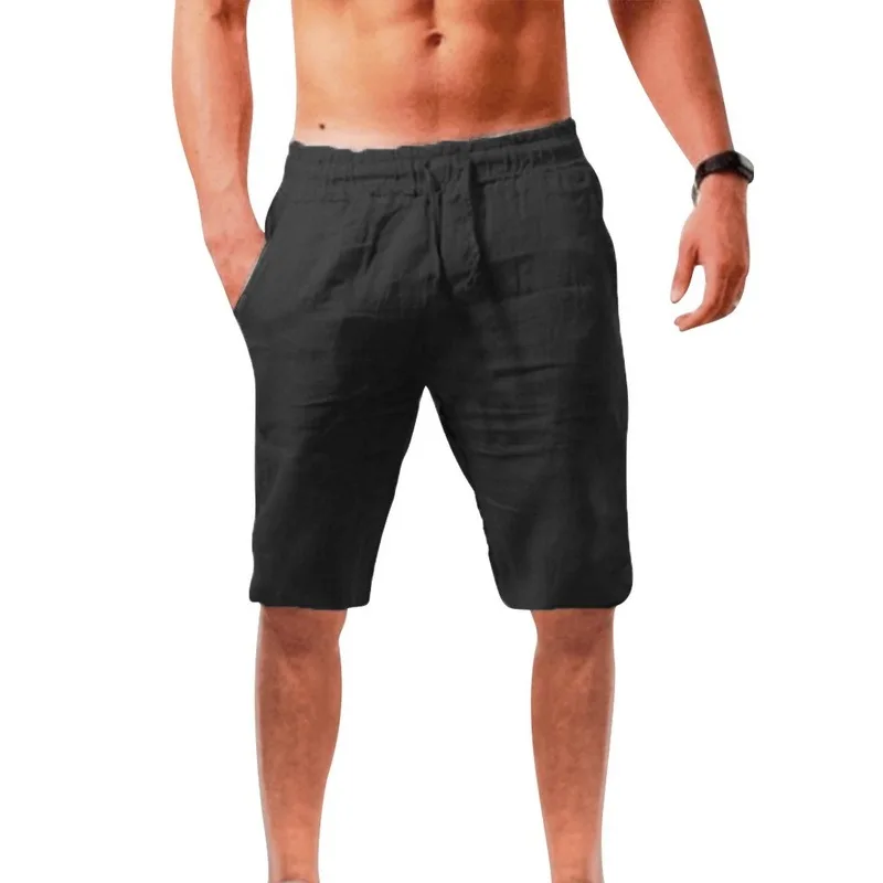 

Summer new style men's casual sports cotton and linen comfortable fashion shorts jogging pants