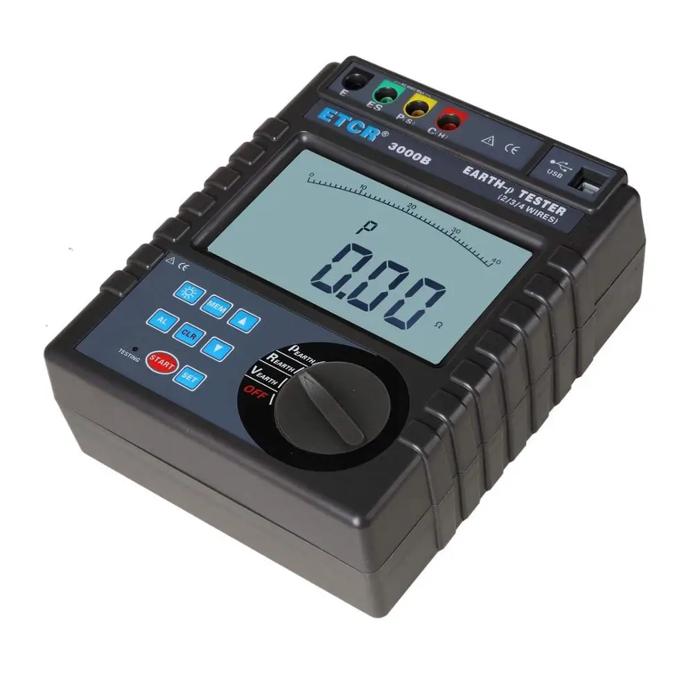 Измерение сопротивления заземления с сопротивлением тестер удельного почвы 0.00Ωm