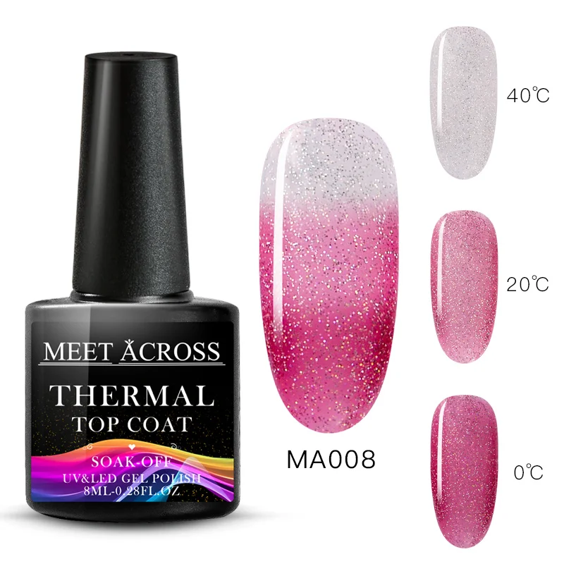 PS03319 MEET ACROSS термальный ультра-тонкий Блестящий цветной гель впитывающий блеск меняющий цвет лак для ногтей мерцающий маникюрный лак УФ-гель - Цвет: PS03319